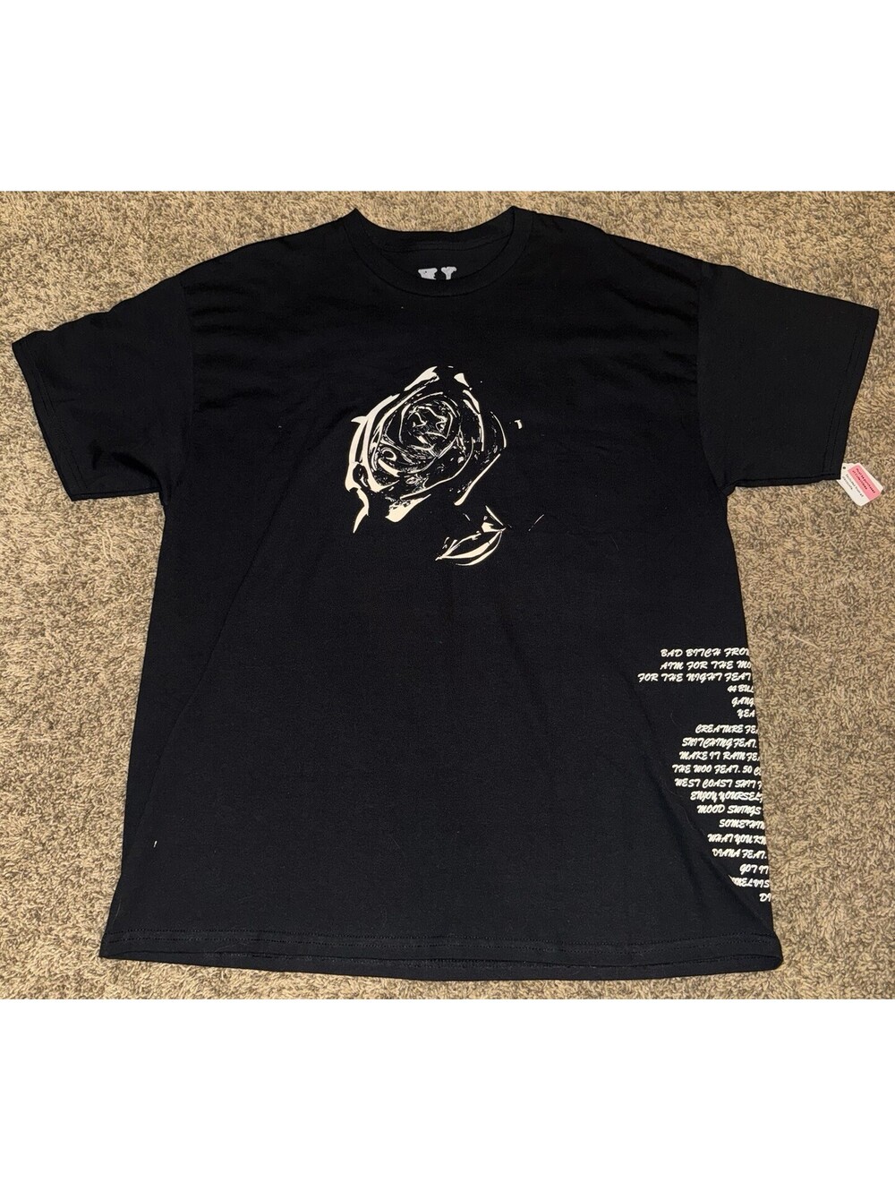 NEW! Vlone x Pop Smoke Tracklist Tee SS20 Men's Size XL NWOT